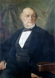 Portrét Williama Ewarta Gladstonea. Britský politik (1809 až 1898). Malba od Mantegazzy. Milánské muzeum Risorgimento