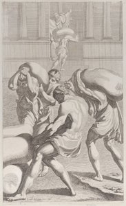 Muži přinášející pytle olova do kláštera svatého Benedikta, 1687-1717. od Giacomo Maria Giovannini