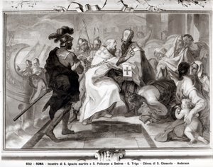Setkání svatého Ignáce z Antiochie (asi 107 n. l.) a svatého Polykarpa ze Smyrny (asi 69 až 155 n. l.) od Giacomo Triga