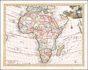 Mapa Afriky z roku 1740, Giambattista Albrizzi od Giambattista Albrizzi