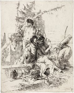 Punchinello dává rady ze série „Scherzi di Fantasia“ od Giambattista Tiepolo