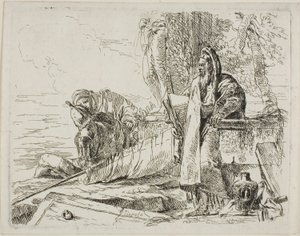 Stojící filozof a dvě další postavy, od Capricci od Giambattista Tiepolo