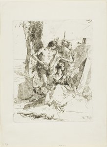 Objev hrobky Punchinello ze Scherzi od Giambattista Tiepolo