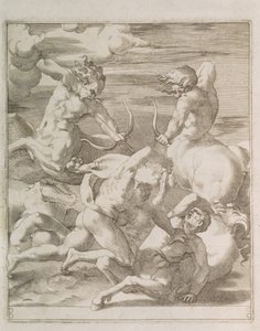 Bitva mezi Herkulesem a Kentaury, 1527 od Gian Jacopo Caraglio