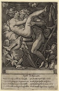 Jupiter a Mnemosyne po Perino del Vaga, 1527 od Gian Jacopo Caraglio
