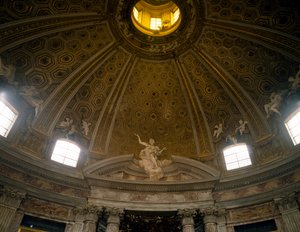 Uvnitř kopule, kostel svatého Ondřeje v Quirinal, architekt Gian Lorenzo Bernini (1598-1680), Řím, Itálie od Gian Lorenzo Bernini