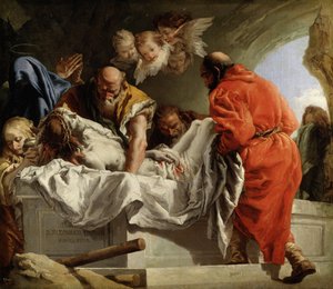 La Mise au tombeau - Pohřeb Krista - Tiepolo, Giandomenico (1727-1804) - 1772 - Olej na plátně - 124x144 - Museo del Prado, Madrid