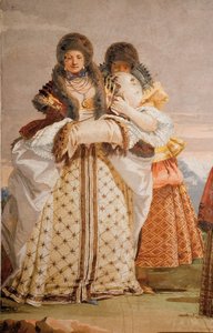 Detail ze Zimní procházky, z místnosti gotického pavilonu, v Foresterii, 1757 od Giovanni Domenico Tiepolo