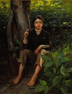 Jeho první kouř 1878 (olej na plátně)