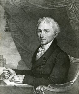 James Monroe, 5. prezident Spojených států (č/b litho) od Gilbert Stuart