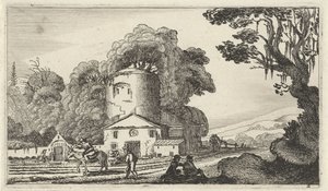Krajina s věží Dvanáct krajin s postavami (název série) od Gillis van Scheyndel (I)