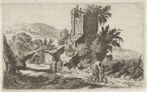 Turisté na zřícenině Šest krajin (název série) od Gillis van Scheyndel (I)