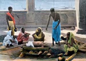 Kremace v Indii, c1890