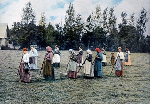 Senoseč kolem Moskvy, Rusko, c1890