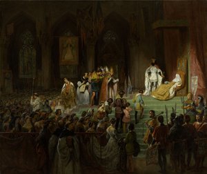 Korunovace mrtvé Inês de Castro v katedrále v Coimbře, 1827-1828.