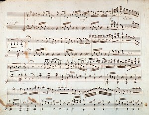 První strana notového záznamu pro zmenšenou symfonii pro klavír Otella, opera Gioacchino Rossini