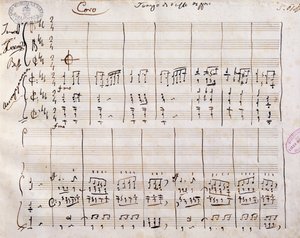 Ručně psané skóre Gioacchino Rossini (1792-1868)
