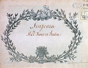 Strana hudební partitury symfonie Turek v Itálii od Gioacchina Rossiniho od Gioachino Rossini