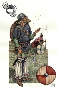Středověk: Vikingský válečník z 9. století. od Giorgio Albertini