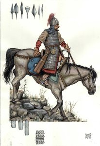 Středověk: voják uherské těžké jízdy. 9. století od Giorgio Albertini