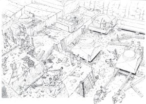 Středověk: pohled na dělníky pracující v mramorových lomech v Carraře (Carrara) v 15. století. Itálie Ilustrace Giorgio Albertini. (Užití díla tohoto autora nepodléhá žádosti o autorizaci třetí strany o od Giorgio Albertini