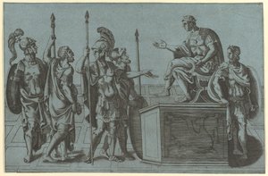 Římští vojáci před císařem, před rokem 1540 . od Giorgio Ghisi
