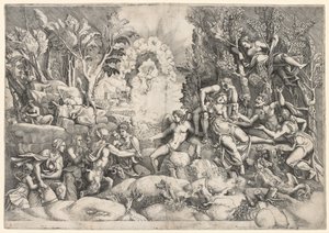 Smrt Procrise, c. 1540. od Giorgio Ghisi