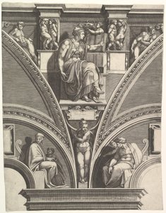 Eritrejská Sibyla, ze série Proroků a Sibyl v Sixtinské kapli, 1570-75. od Giorgio Ghisi