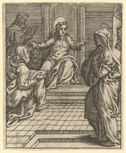 The Virgin of Sorrows: Christ Disputing with the Doctors, jedna z devíti okolních společností, do roku 1575. od Giorgio Ghisi