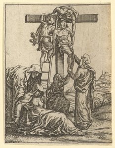 Panna Bolestná: Sestup z kříže, jeden z devíti okolních oddílů..., z roku 1575. od Giorgio Ghisi