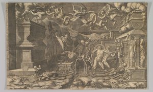 Ezechielova vize, 1554, znovu publikována 1595. od Giorgio Ghisi