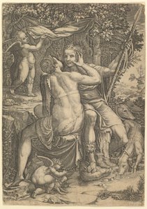 Venuše a Adonis, ca. 1570 od Giorgio Ghisi