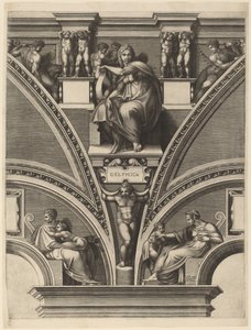 Delfská Sibyla od Giorgio Ghisi after Michelangelo