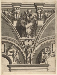 Perská Sibyla od Giorgio Ghisi after Michelangelo