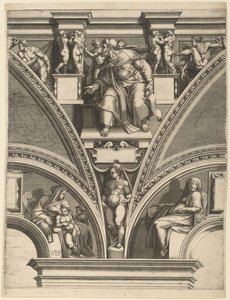 Prorok Ezechiel od Giorgio Ghisi after Michelangelo