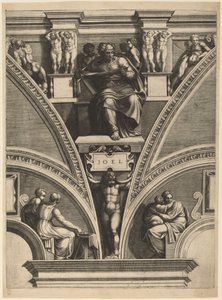 Prorok Joel od Giorgio Ghisi after Michelangelo