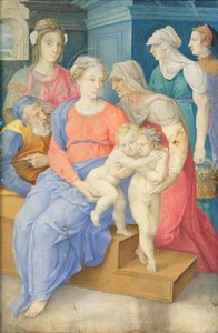 Svatá rodina se svatou Alžbětou, svatým Janem Křtitelem a třemi šlechtičnami, kolem roku 1557