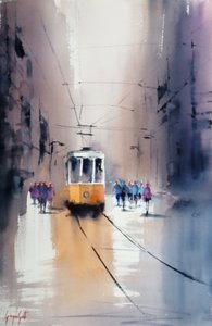Scéna z městské tramvaje