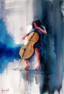 Výrazný violoncellista od Giorgio Gosti