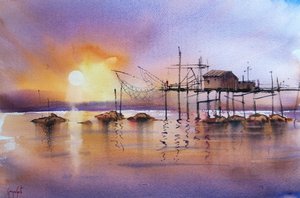 Rybářské molo Golden Hour od Giorgio Gosti