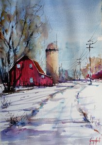 Red Barn Winter od Giorgio Gosti