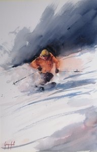 Lyžař v prašanu od Giorgio Gosti