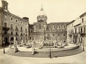 Fontána Pretoria, Palermo, Itálie, fotografie Giorgio Sommer od Giorgio Sommer
