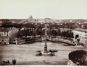 Pohled na Piazza del Popolo z Pincio (nebo Pinciano Hill), Řím od Giorgio Sommer