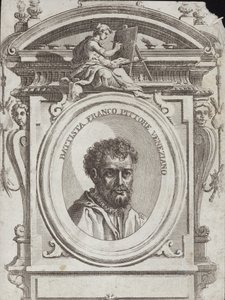 Battista Franco Veneziano, narozený jako Giovanni Battista Franco, italský umělec. Rytina Giorgio Vasari od Giorgio Vasari