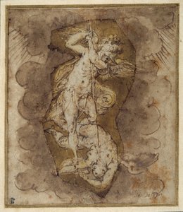 Kresba andělů na klenbě svatého Michala, asi 1511-74 (pero, tuš a wash) od Giorgio Vasari
