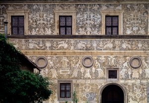 Fasáda Městské umělecké galerie (Palazzo Vitelli alla Cannoniera) od Giorgio Vasari