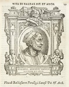 Milán, Biblioteca Braidense, Vite de piv excellent, Giorgio Vasari 1568, Baldassarre Peruzzi od Giorgio Vasari