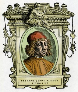 Portrét Filippa Lippiho (1406-1469) florentského malíře. Xylografie z „Života malířů“ od Giorgia Vasariho. od Giorgio Vasari