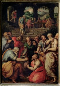Prorok Elizeus - olej na panelu, kolem roku 1566 od Giorgio Vasari